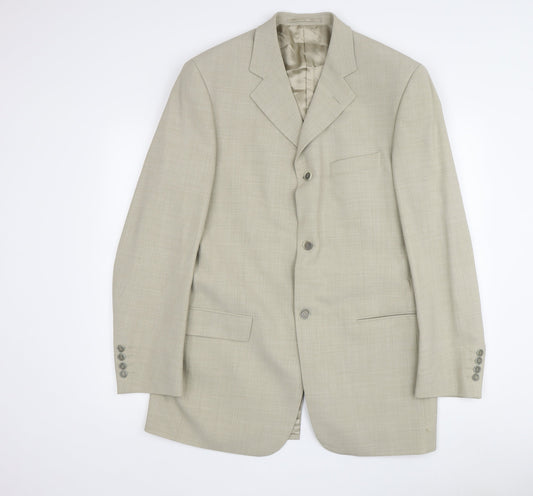 Mens UK Size 40 Hugo James Regular Beige Suit Jacket