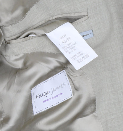 Mens UK Size 40 Hugo James Regular Beige Suit Jacket