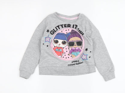 L.O.L. Surprise! Girls Grey Sweatshirt 3-4 Years | Fun Graphic Print