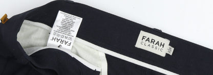 Farah Men's Black Chino Trousers 38 Classic Fit