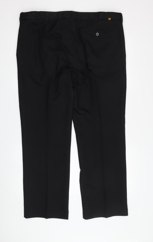 Farah Men's Black Dress Pants 38 Regular Classic Fit