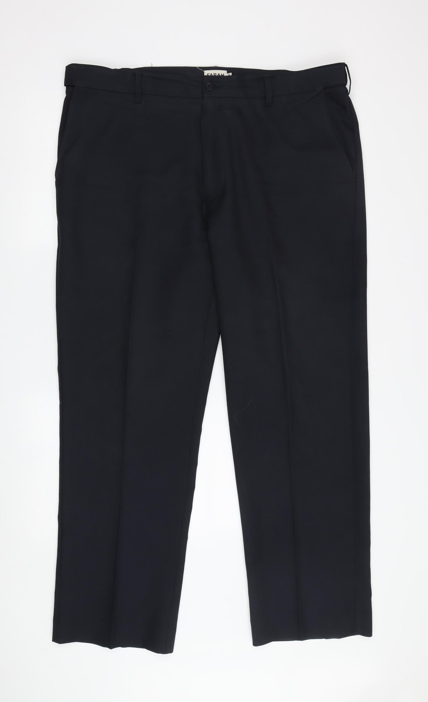 Mens UK Size 38 Farah Classic Fit Dress Pants Black Trousers
