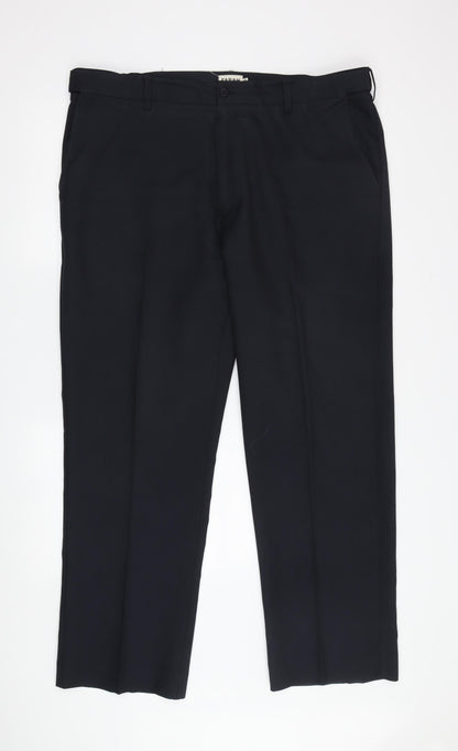 Mens UK Size 38 Farah Classic Fit Dress Pants Black Trousers