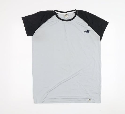 New Balance Men's 2XL Grey Black T-Shirt Gym & Training