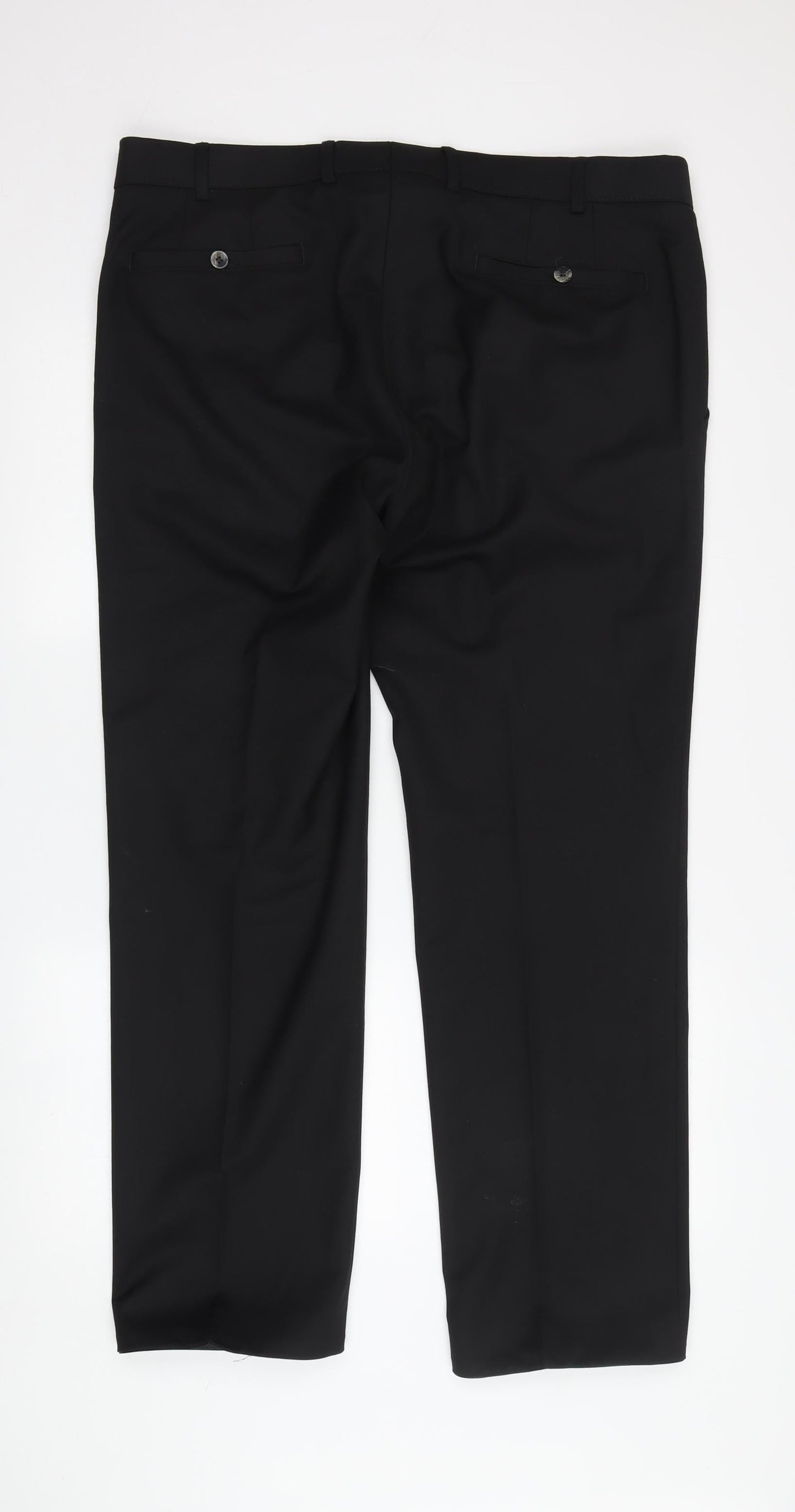 Meyer Men's Black Regular Fit Trousers with Zip Closure