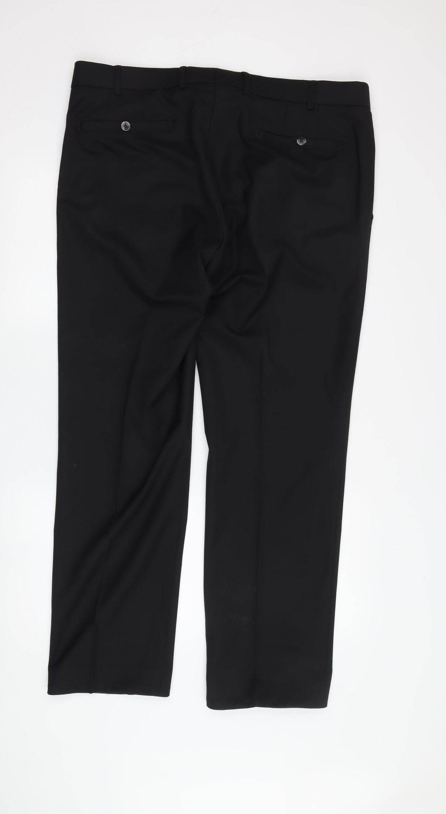 Meyer Men's Black Regular Fit Trousers with Zip Closure