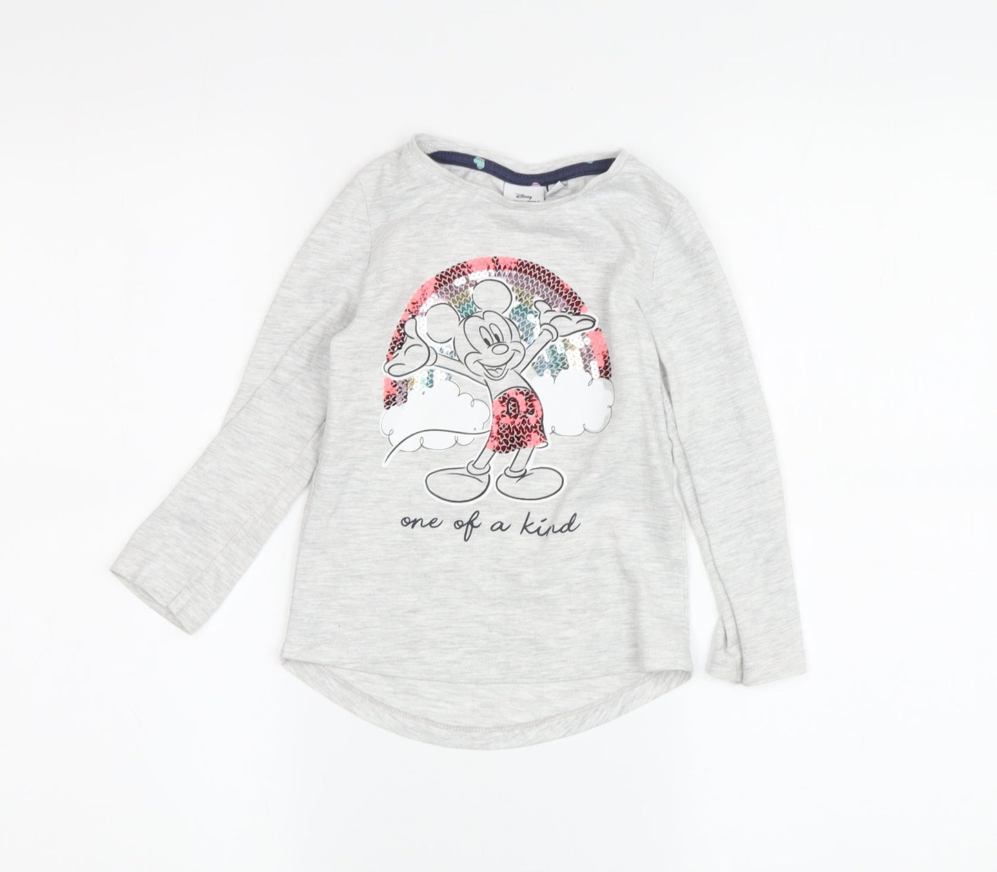 Disney Girls Grey Mickey Mouse Long Sleeve T-Shirt 3-4 Years