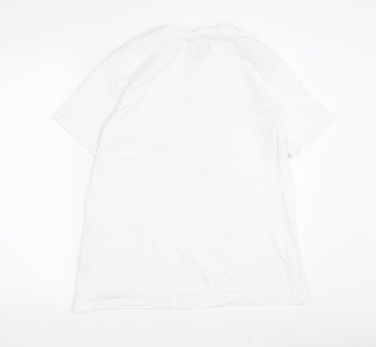 Barbour Women's White Cotton T-Shirt Size 10 Casual