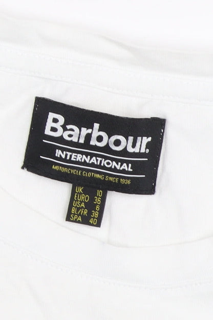 Barbour Women's White Cotton T-Shirt Size 10 Casual