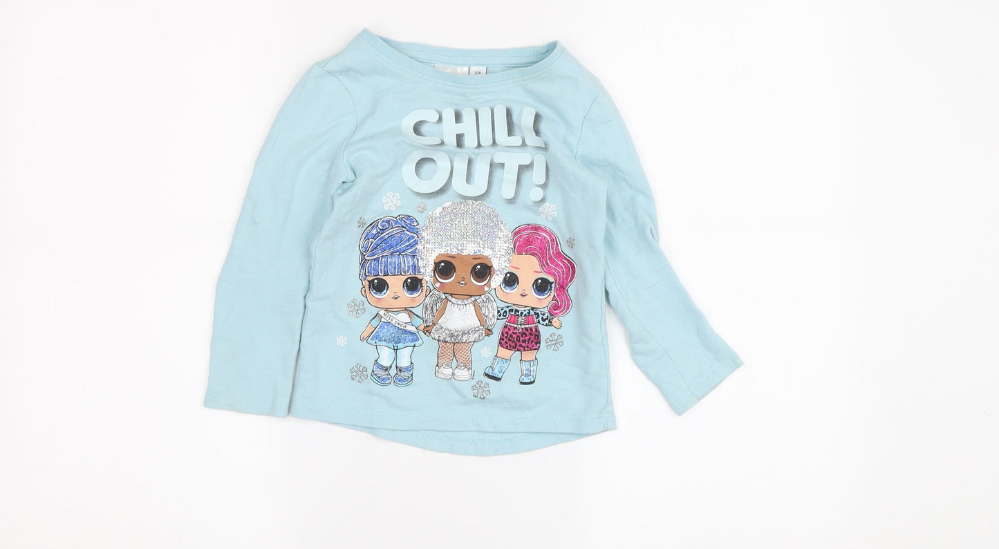 LOL Surprise Girls Blue Long Sleeve T-Shirt Size 4 Years