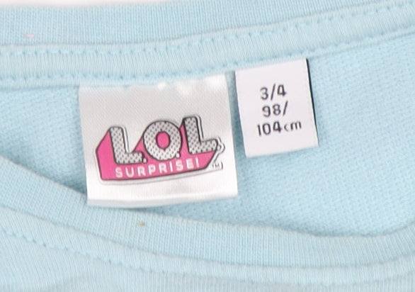 LOL Surprise Girls Blue Long Sleeve T-Shirt Size 4 Years