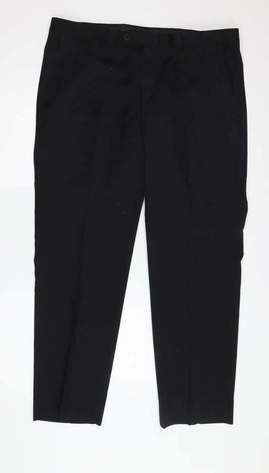 Kirkland Signature Men's Black Dress Pants, 28W 30L, Wool