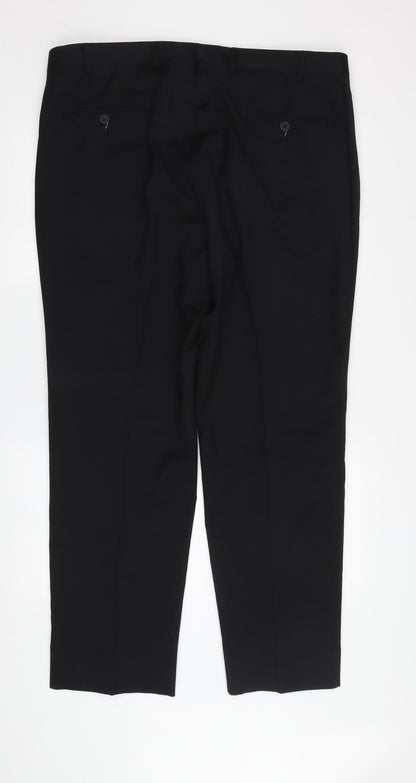 Kirkland Signature Men's Black Dress Pants, 28W 30L, Wool