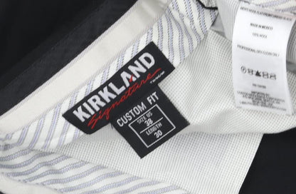 Kirkland Signature Men's Black Dress Pants, 28W 30L, Wool
