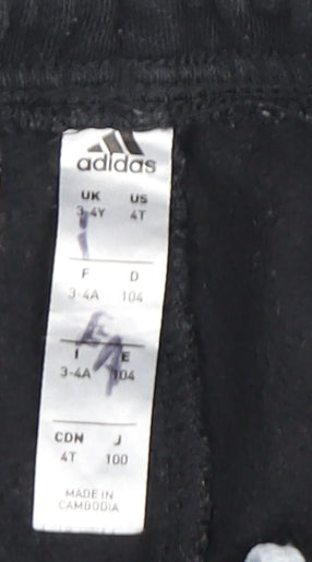Adidas Boys Black Jogger Trousers 4 Years - Sporty & Comfy