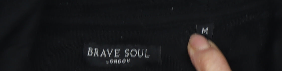 Mens UK Size M Brave Soul Black Pullover Hoodie