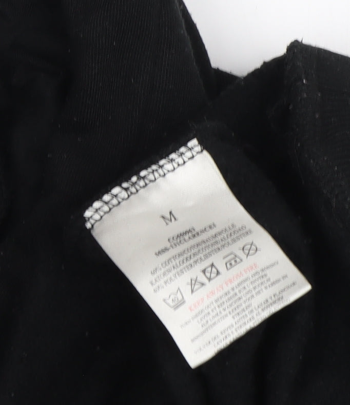 Mens UK Size M Brave Soul Black Pullover Hoodie