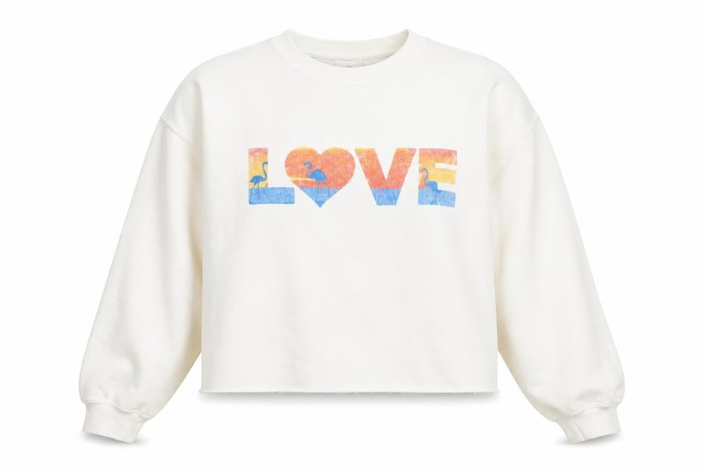 Front view of Miss Selfridge Women's White M Pullover Sweatshirt