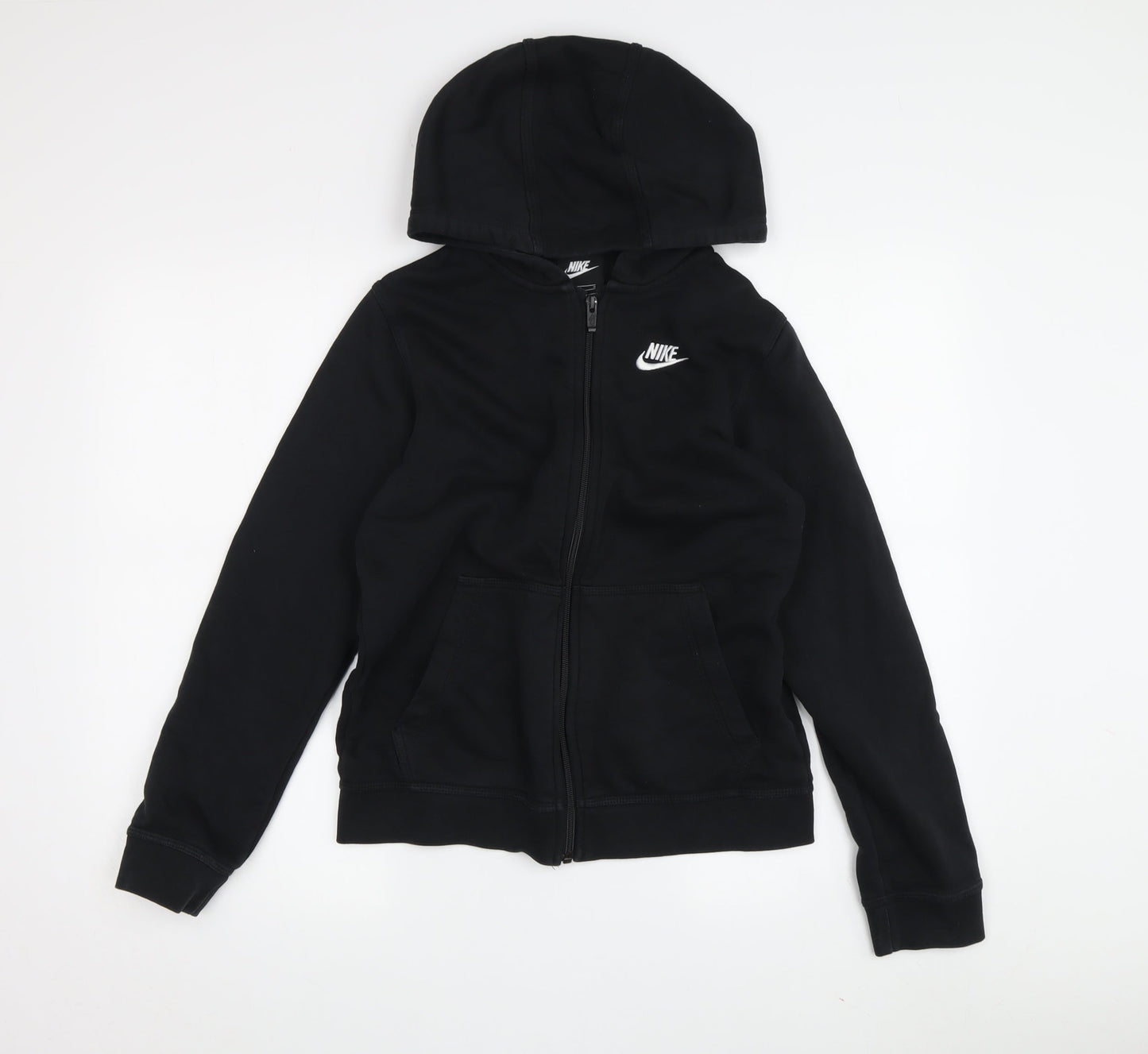 Nike Boys Black Full Zip Hoodie - Size L, Fleece, Casual