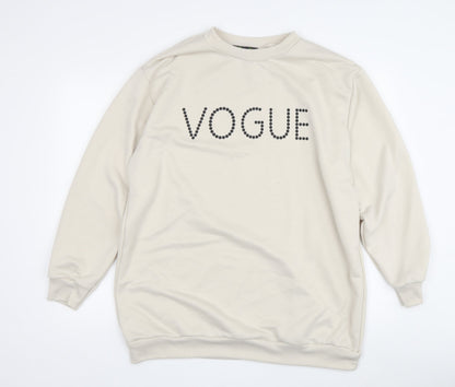 Miss Klass Women Beige Pullover Sweatshirt Size 24
