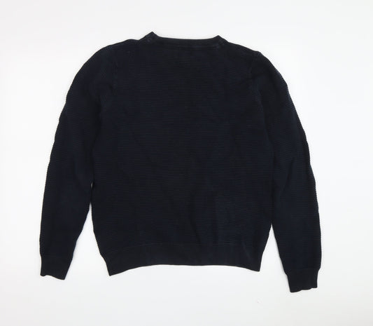 Next Men's Medium Blue Cotton Pullover Jumper