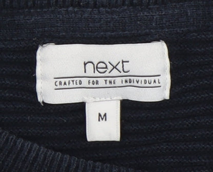 Next Men's Medium Blue Cotton Pullover Jumper