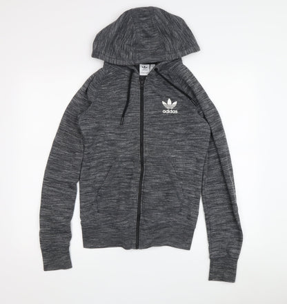 Adidas Boys Grey Full Zip Hoodie Size S