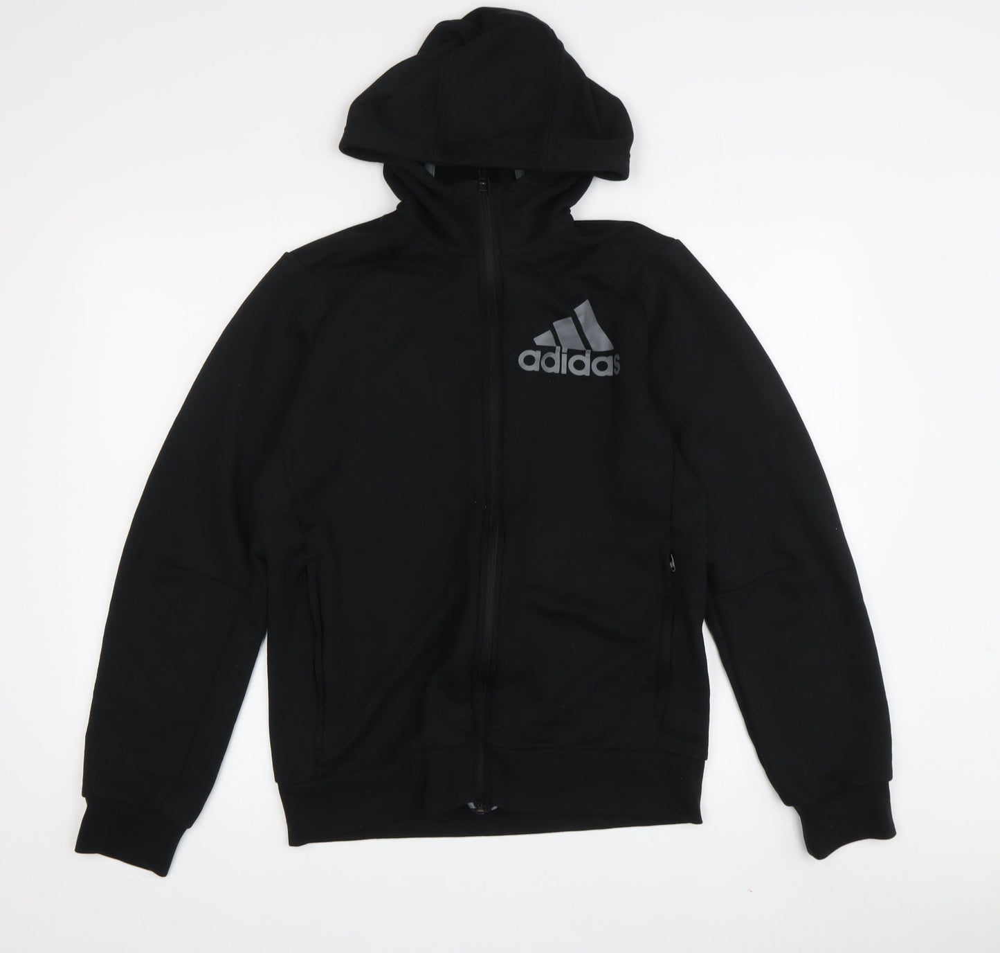 Adidas Unisex Black Full Zip Hoodie Size S Regular Fit