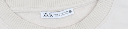 Zara Women's Beige Crew Neck Pullover Sweatshirt M