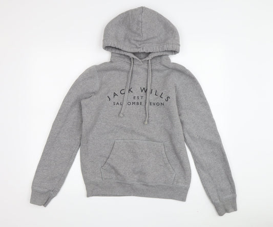 Womens UK Size 8 Jack Wills Grey Pullover Hoodie