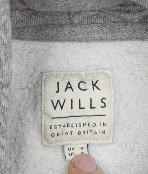 Womens UK Size 8 Jack Wills Grey Pullover Hoodie
