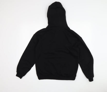 Zara Boys Black Graphic Print Pullover Hoodie Size 14