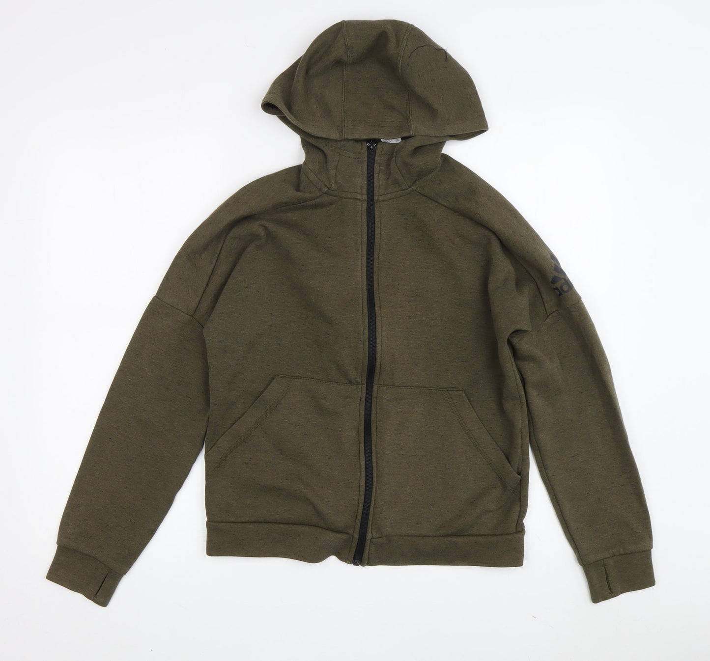Adidas Boys Green Full Zip Hoodie 11-12 Years