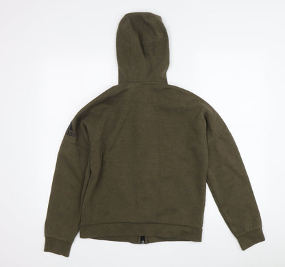Adidas Boys Green Full Zip Hoodie 11-12 Years