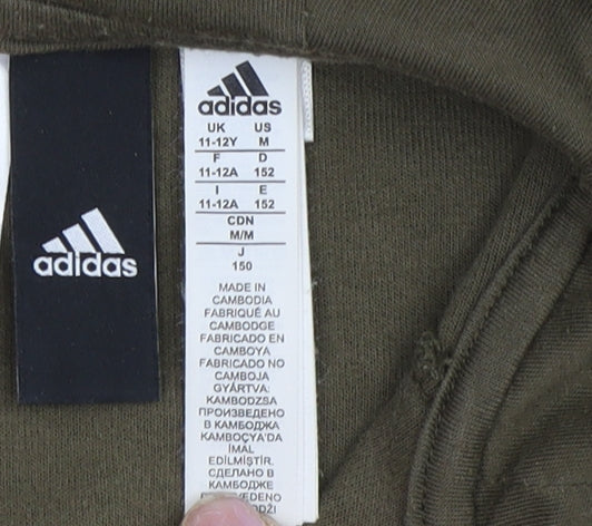 Adidas Boys Green Full Zip Hoodie 11-12 Years