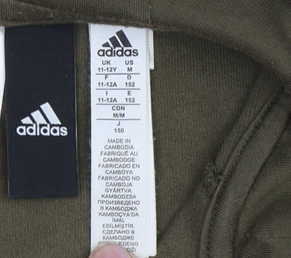 Adidas Boys Green Full Zip Hoodie 11-12 Years