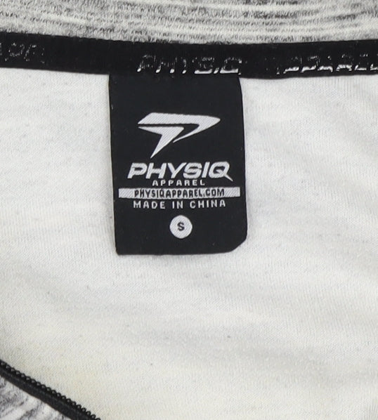 Physiq Apparel Men's S Grey Full Zip Hoodie, Athletic Fit