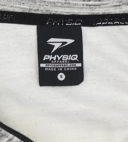 Physiq Apparel Men's S Grey Full Zip Hoodie, Athletic Fit