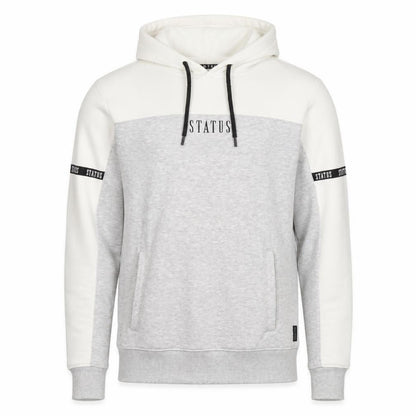 STATUS Men's Grey Pullover Hoodie, Size S, Logo Accented