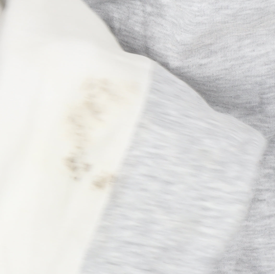 STATUS Men's Grey Pullover Hoodie, Size S, Logo Accented