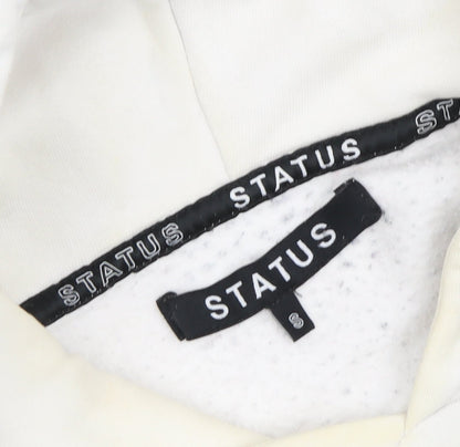 STATUS Men's Grey Pullover Hoodie, Size S, Logo Accented