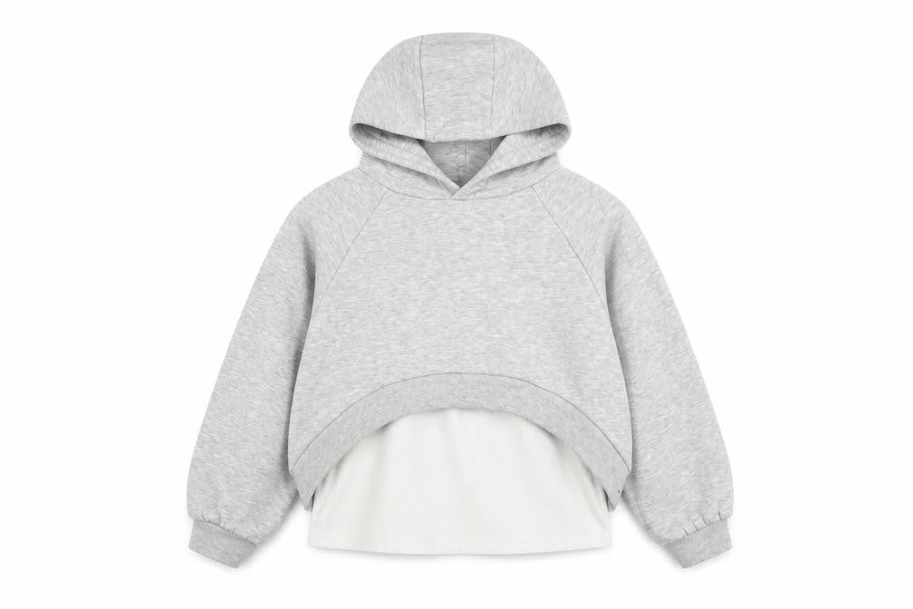 Front view of Next girls’ grey hoodie, 9 years, pullover style