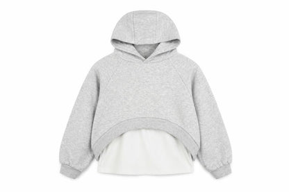 Front view of Next girls’ grey hoodie, 9 years, pullover style