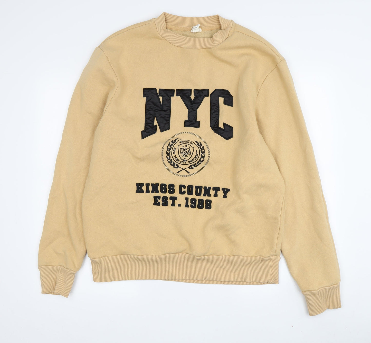 Mens UK Size M River Island Beige Pullover Sweatshirt