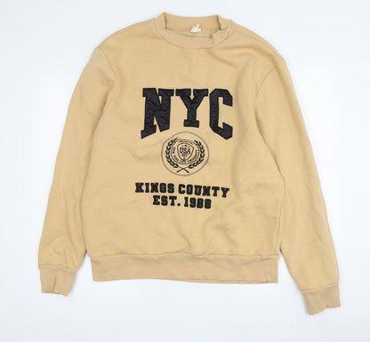 Mens UK Size M River Island Beige Pullover Sweatshirt