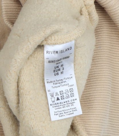 Mens UK Size M River Island Beige Pullover Sweatshirt