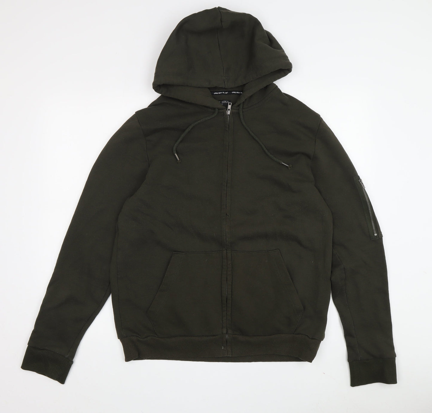 Mens UK Size L Brave Soul Green Full Zip Hoodie