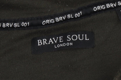 Mens UK Size L Brave Soul Green Full Zip Hoodie