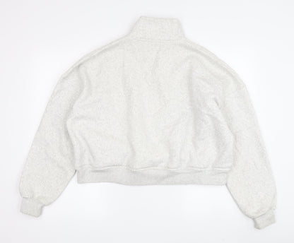 Boohoo Women's Grey Pullover Sweatshirt, S, High Neck, Logo