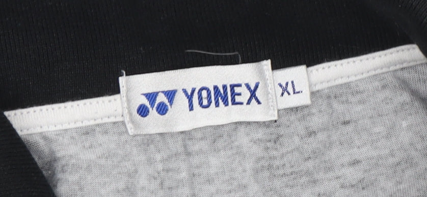 Yonex Men's XL Black Graphic Polo Shirt
